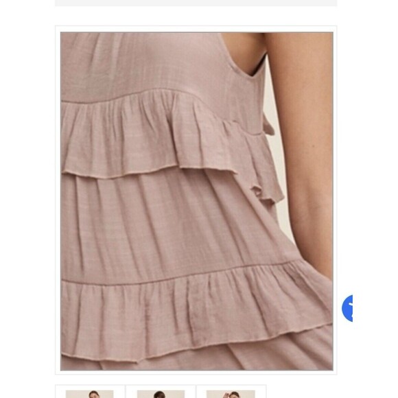 NWT  Listicle Ruffle Mauve Woven Rayon  Halter Neck Pocket Tiered Dress XS - Picture 3 of 13